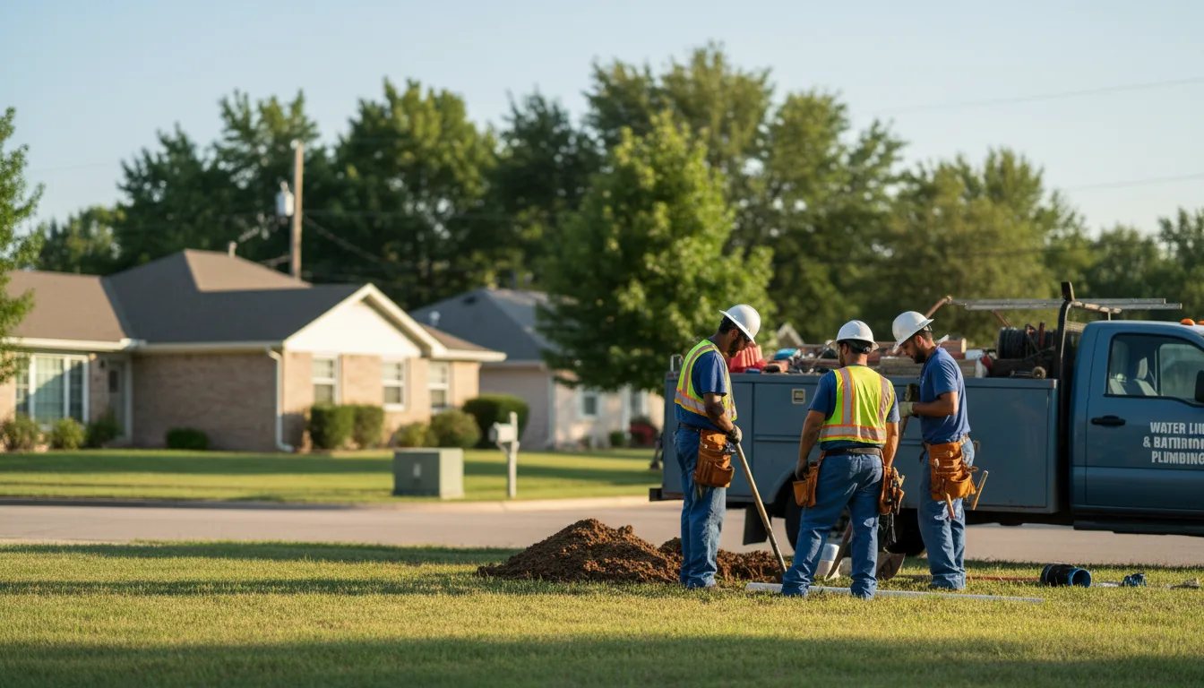 Residential water line and bathroom plumbing service in Adkins, TX